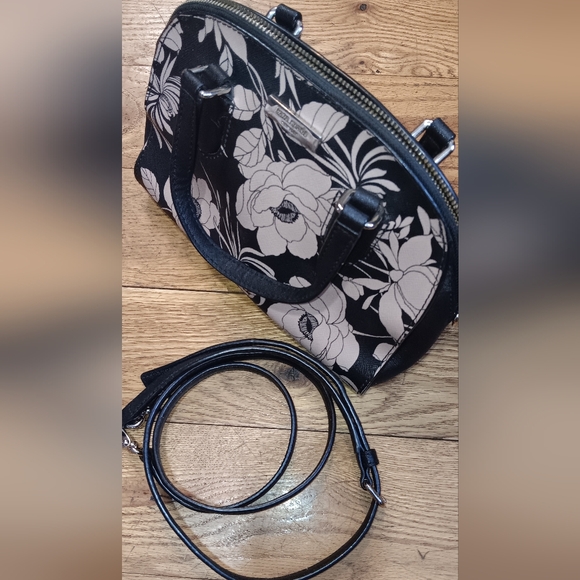 Kate Spade -  Black and Cream Floral Satchel - Picture 3 of 10